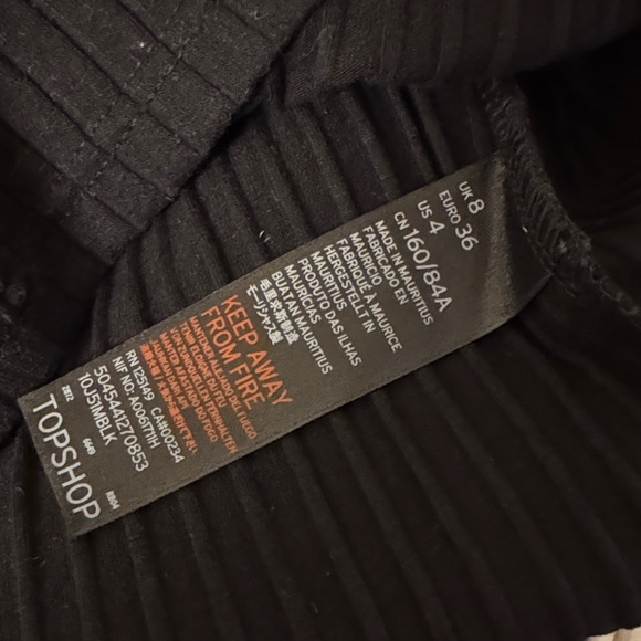 Topshop Black Long Sleeve ribbed short bodycon Dress - Picture 7 of 7